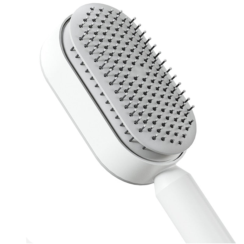 Self-Cleaning Detangling Hair Brush for Anti-Static Smoothness