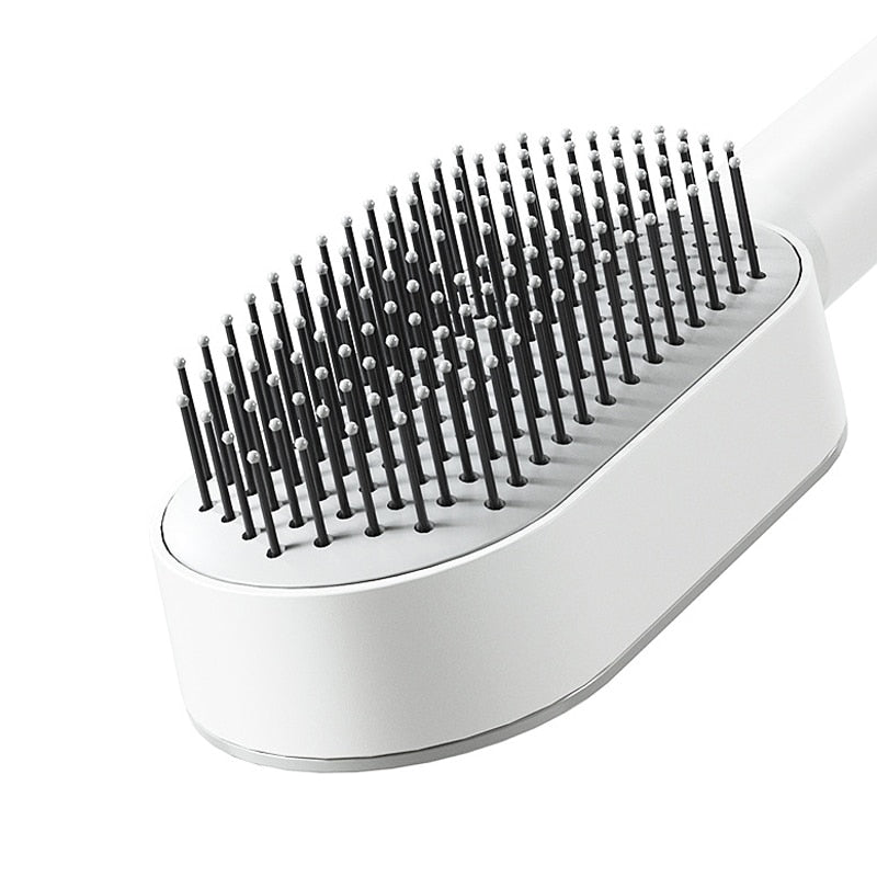 Self-Cleaning Detangling Hair Brush for Anti-Static Smoothness