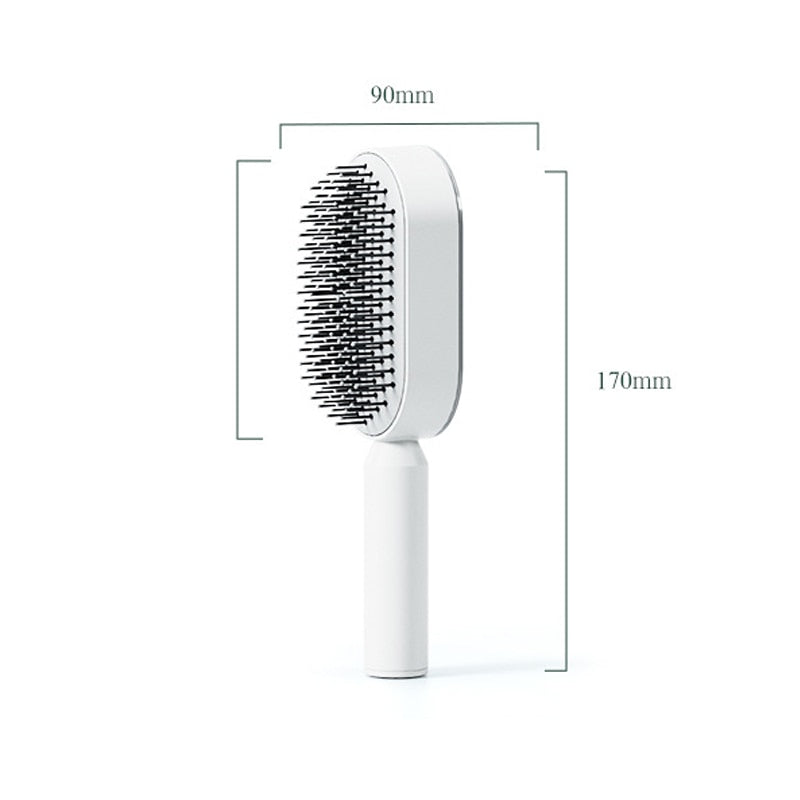 Self-Cleaning Detangling Hair Brush for Anti-Static Smoothness