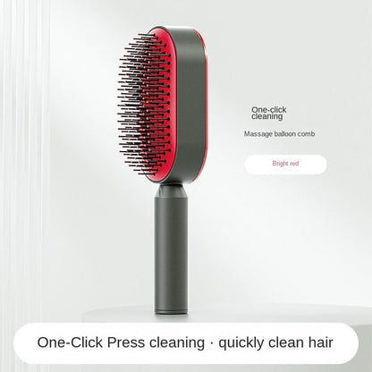Self-Cleaning Detangling Hair Brush for Anti-Static Smoothness