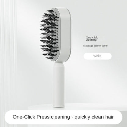 Self-Cleaning Detangling Hair Brush for Anti-Static Smoothness