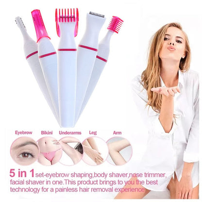 5-in-1 Cordless Hair Removal Trimmer for Face & Body