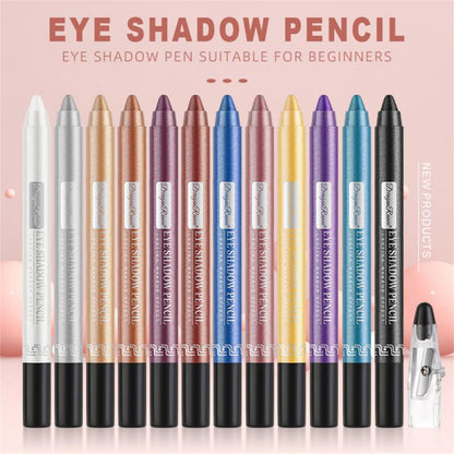 12-Color Eyeshadow Pencil Set for Vibrant, Blendable Eye Looks