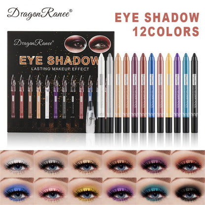 12-Color Eyeshadow Pencil Set for Vibrant, Blendable Eye Looks