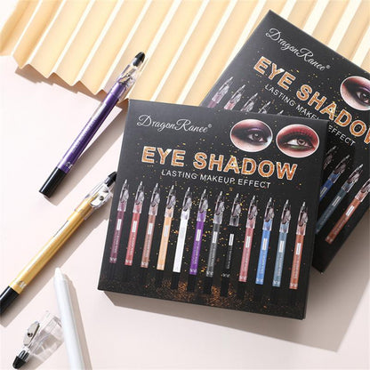 12-Color Eyeshadow Pencil Set for Vibrant, Blendable Eye Looks