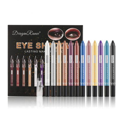 12-Color Eyeshadow Pencil Set for Vibrant, Blendable Eye Looks