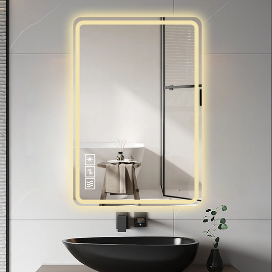 24x40 LED Anti-Fog Vanity Mirror for Makeup & Grooming