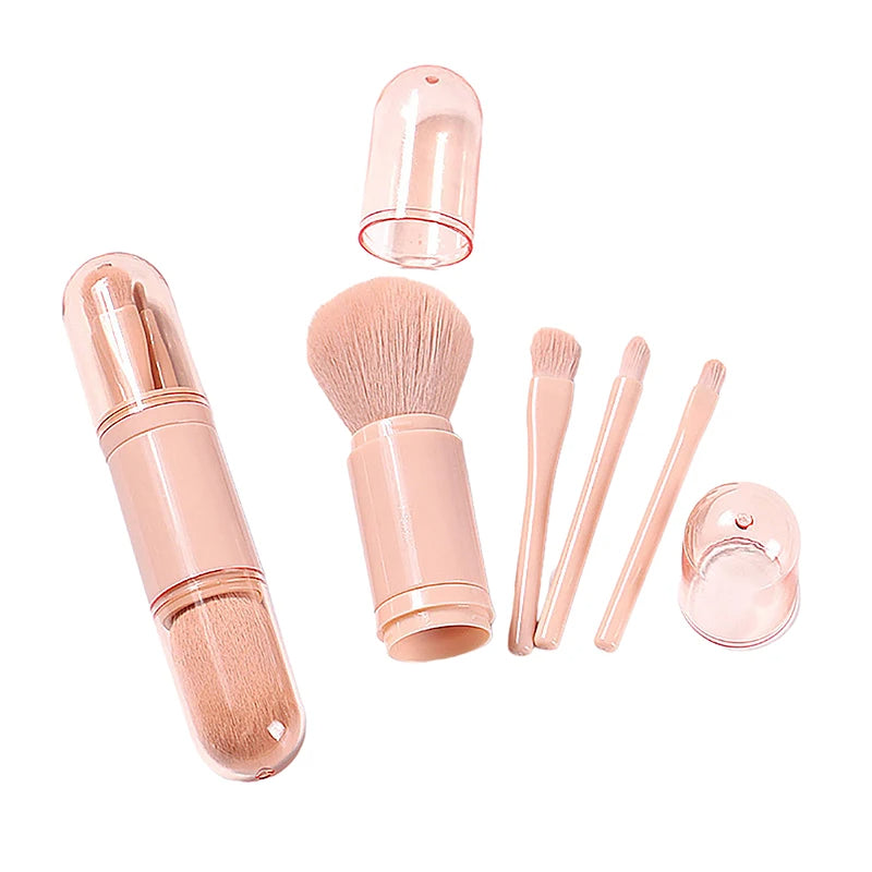 4-in-1 Travel Makeup Brush Set for Easy Touch-Ups