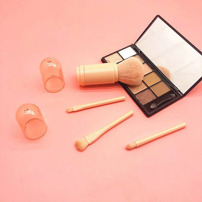 4-in-1 Travel Makeup Brush Set for Easy Touch-Ups