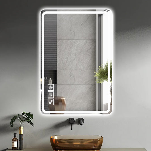24x40 LED Anti-Fog Vanity Mirror for Makeup & Grooming