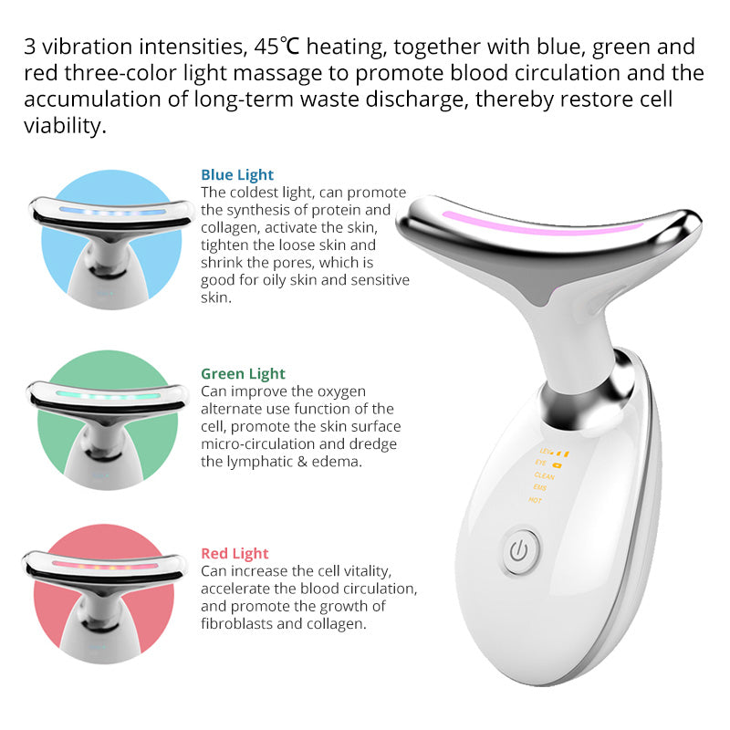 Heated EMS Neck Massager for Firming & Jawline Care