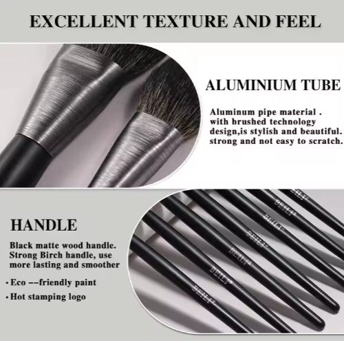 10-Piece Makeup Brush Set for Smooth Blending