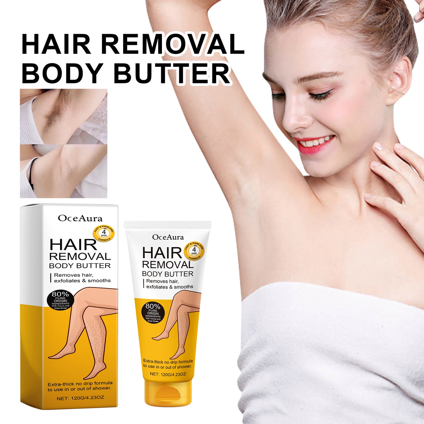 OceAura Hair Removal Body Butter for Smooth Skin