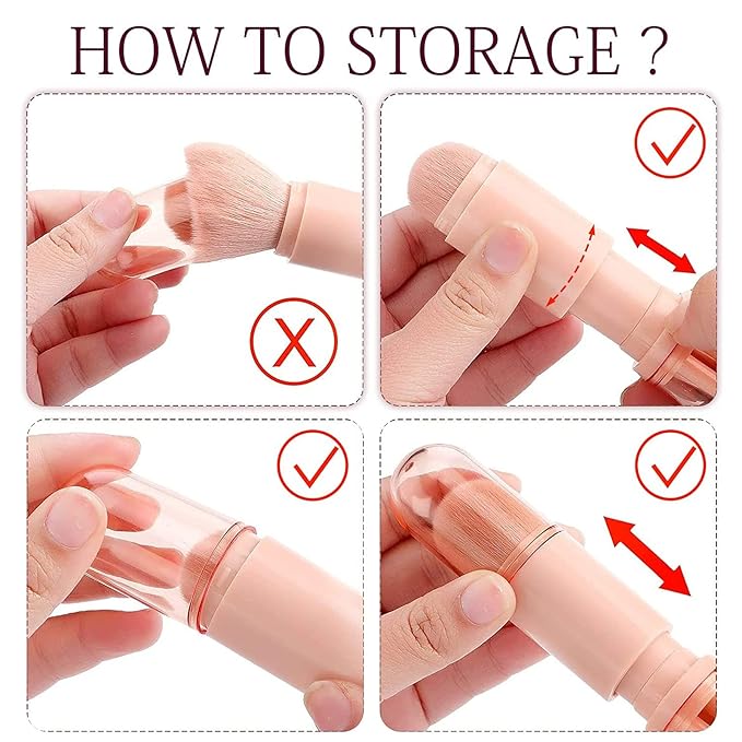 4-in-1 Travel Makeup Brush Set for Easy Touch-Ups