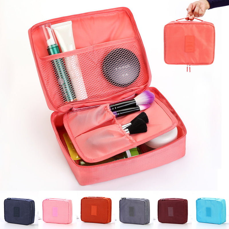 Waterproof Travel Makeup Bag with Divided Compartments
