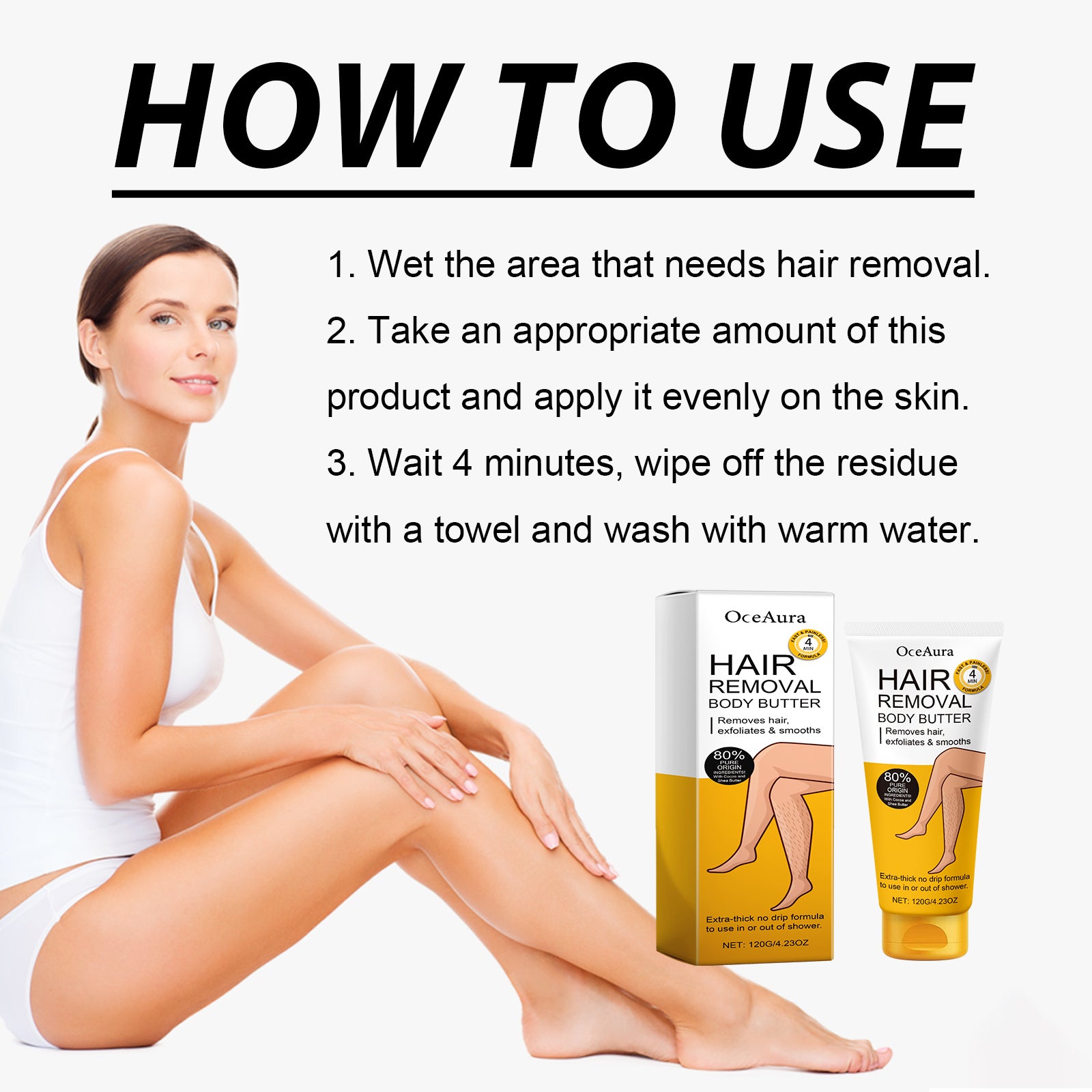 OceAura Hair Removal Body Butter for Smooth Skin